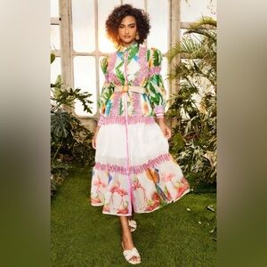 Alina Floral Lantern Sleeve Maxi Dress